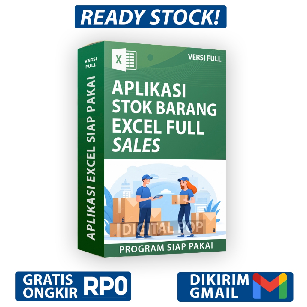 Aplikasi Stok Barang Excel Salesman Reseller Toko Versi Full -Program Siap Pakai Laporan Stok Barang