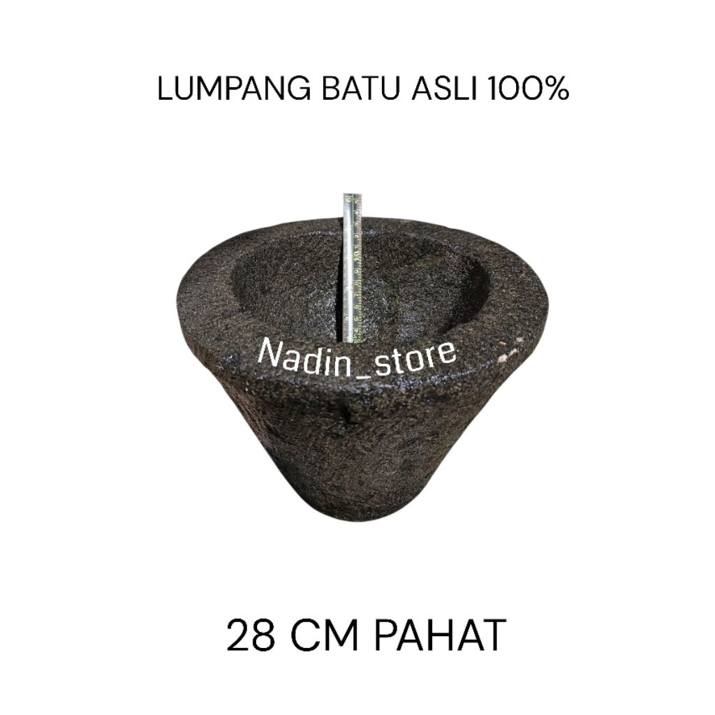 lumpang pahat batu asli 100% tanpa campuran free tumbukan ukuran jumbo 28cm batu asli tanpa campuran