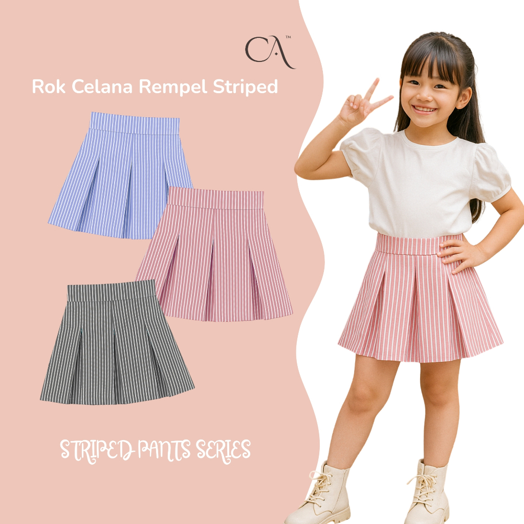 Rok Celana Rempel A Line Salur Kecil Anak size 1-14 tahun Part 2