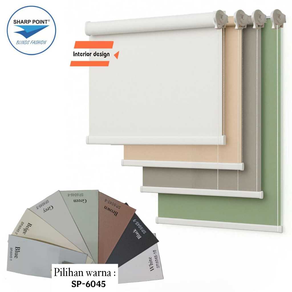 Roller Blind/ Tirai Gulung/ Penutup Jendela 100% Blackout ( Sharp Point ) Indoor