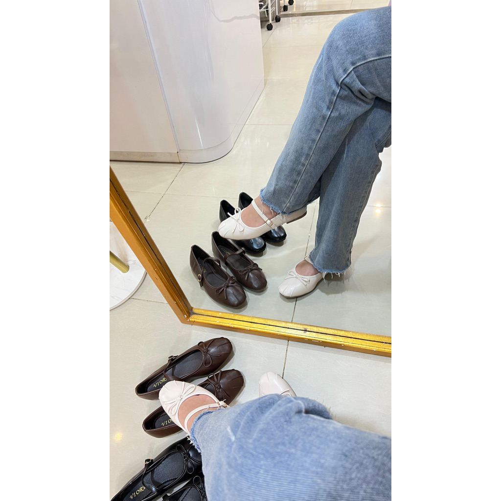 CH18 - FLAT SHOES WANITA TALI TENGAH | sepatu flat wanita casual simple tali tengah