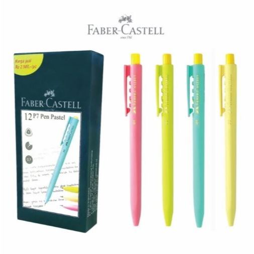 

Pulpen Faber Castell P7 1pack 12pcs Pen Pastel Tinta Hitam 0.7 mm Pena Faber Castell Bolpoin Bolpen 0.7