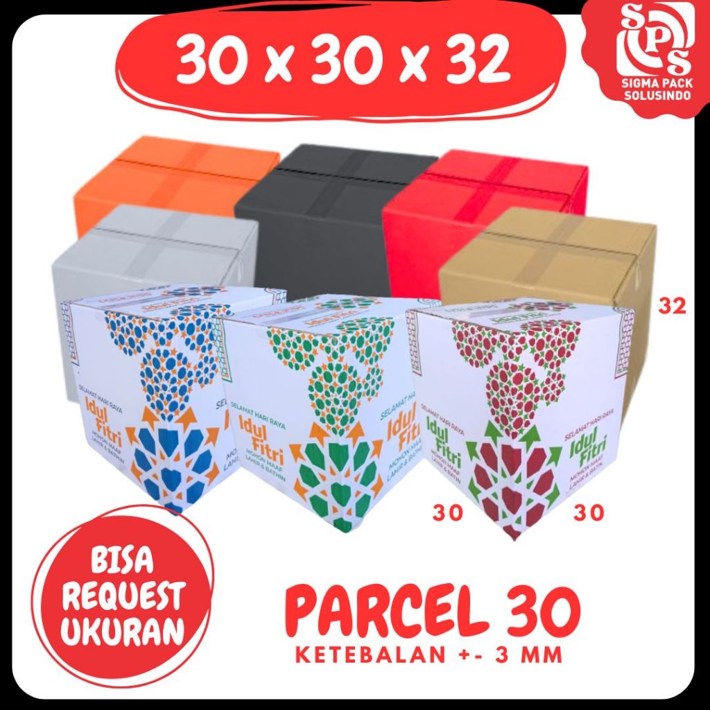 

Box Parcel Jumbo 30x30x32 Box Lebaran Kardus Packing/Parcel/Lebaran/idul Fitri/Kardus Paket sembako/hampers/Bingkisan/eid mubarak/Oleh oleh/Motif