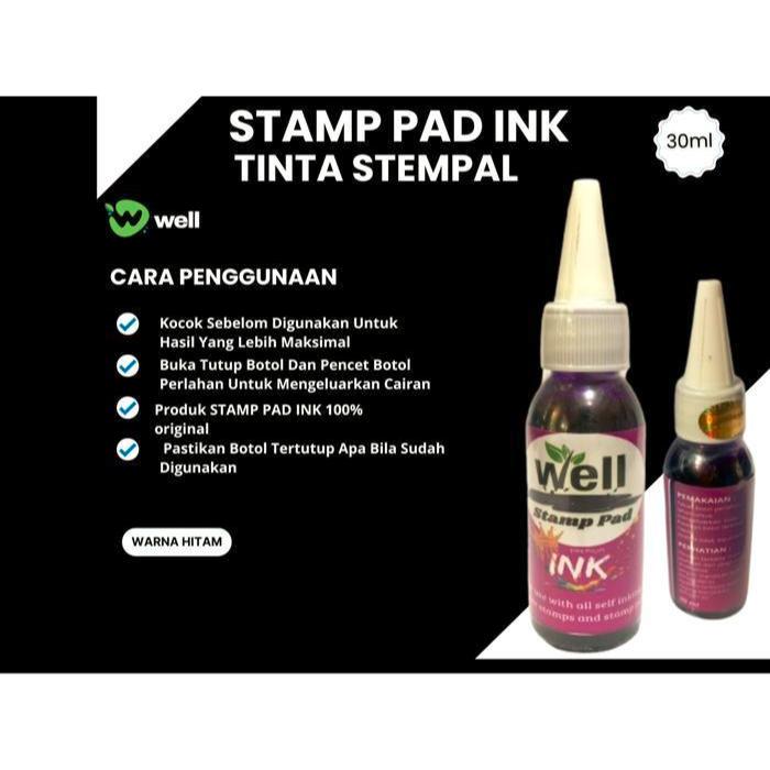 

Tinta Stempel INK Well Stamp Pad 30ml Hitam Untuk Media Kertas Tinta Isi Ulang Anti Luntur Permanen Anti Air Tinta Stampel