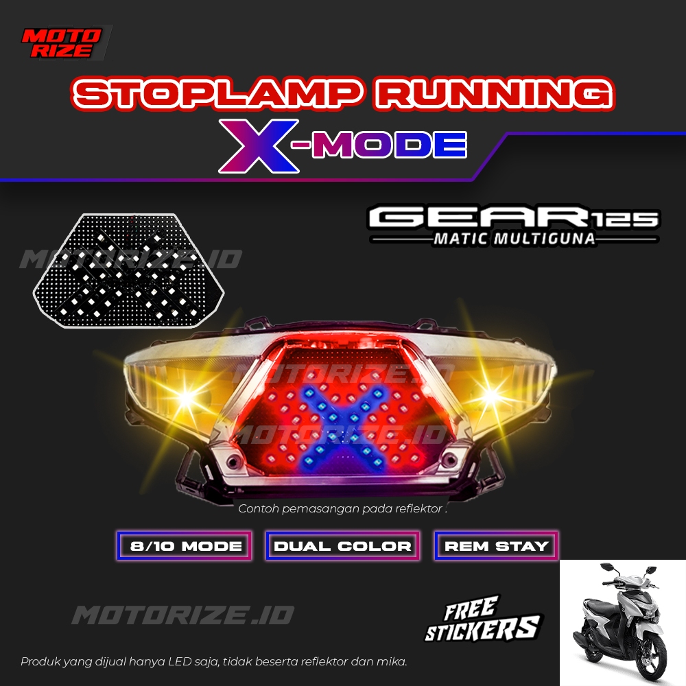 STOPLAMP RUNNING X MODE GEAR 125 LAMPU REM LED MOTOR VARIASI MOTOR YAMAHA GEAR 125