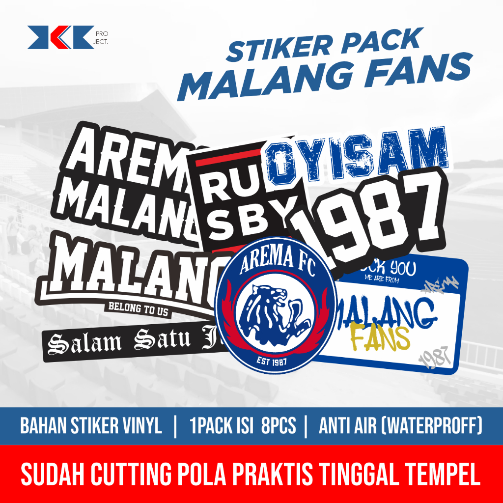 STIKER PACK MALANG FANS / AREMA MALANG / STICKER FOOTBALL CASUAL / STIKER HELM / LAPTOP / HP