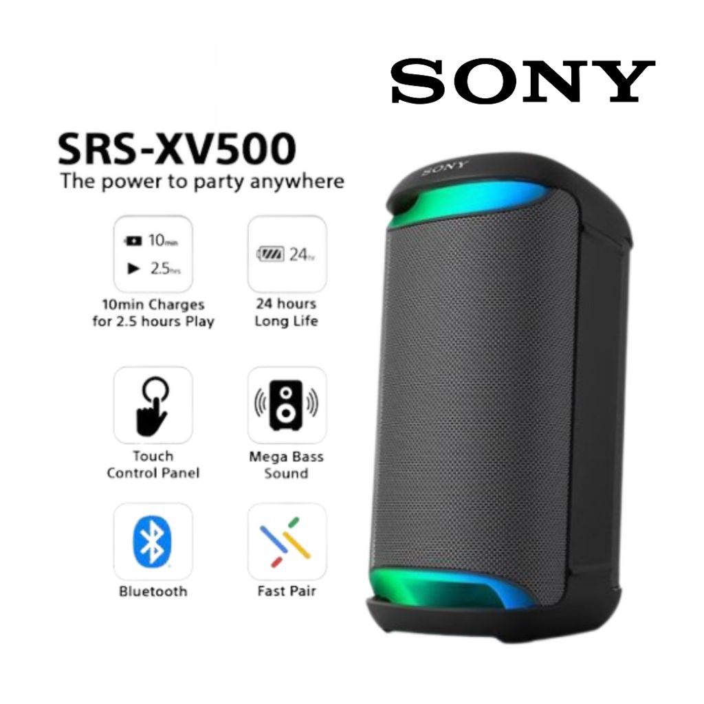 Sony SRS-XV500 Portable Party Speaker Bluetooth Karaoke SRS-XV500