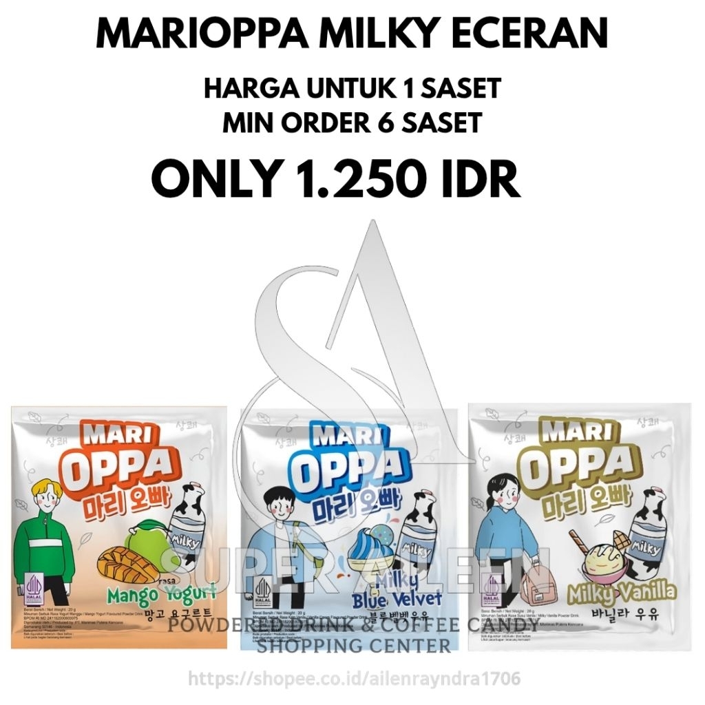 

MARIOPPA MILKY ECERAN - HARGA 1 SASET