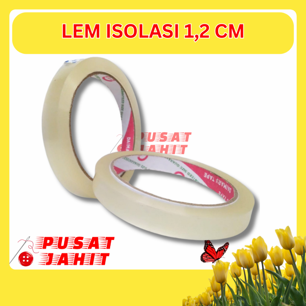 

LEM Isolasi 1/2 inch / 1,2 cm - Lakban OPP Selotip Packing