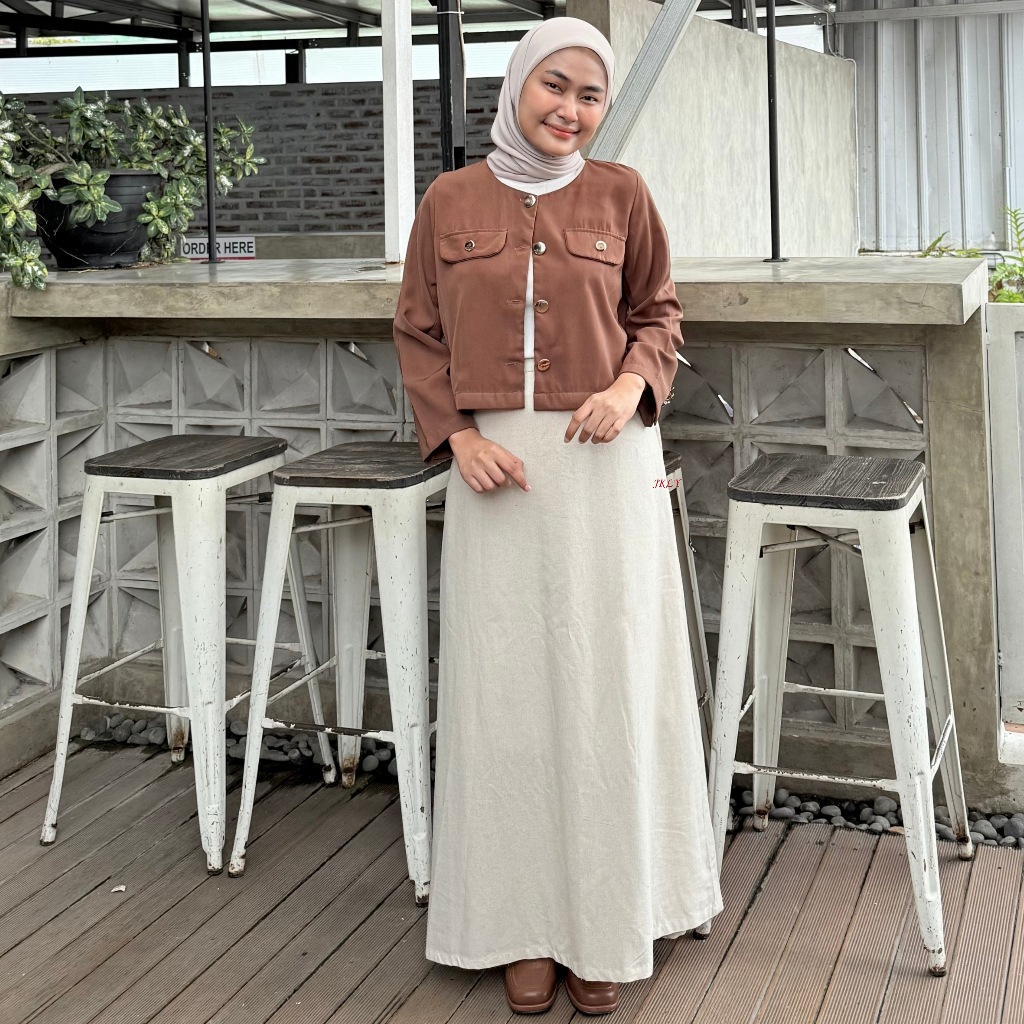 Linen Skirt/ Korean Skirt/ A Line Linen/ Basic Linen Skirt/ Rok Linen