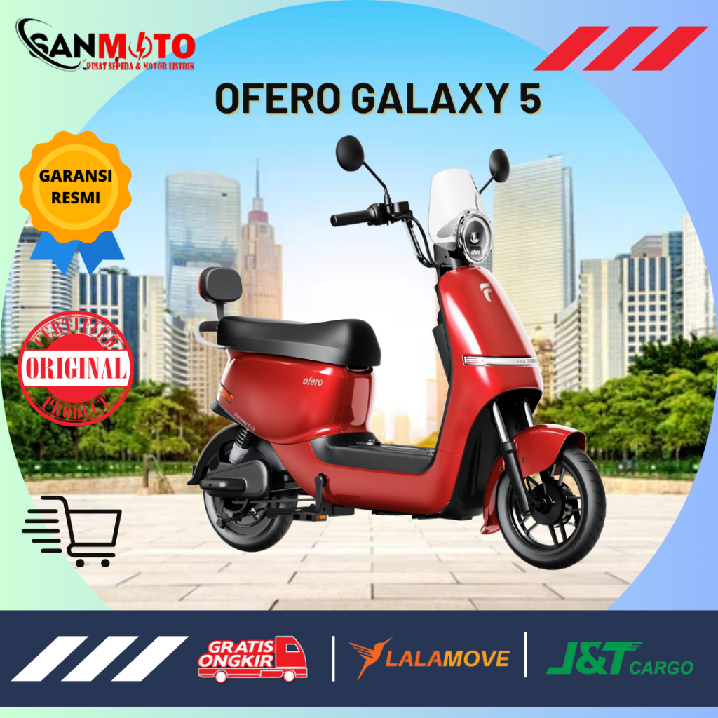 SANMOTO SEPEDA LISTRIK OFERO GALAXY 5 LITHIUM GARANSI RESMI