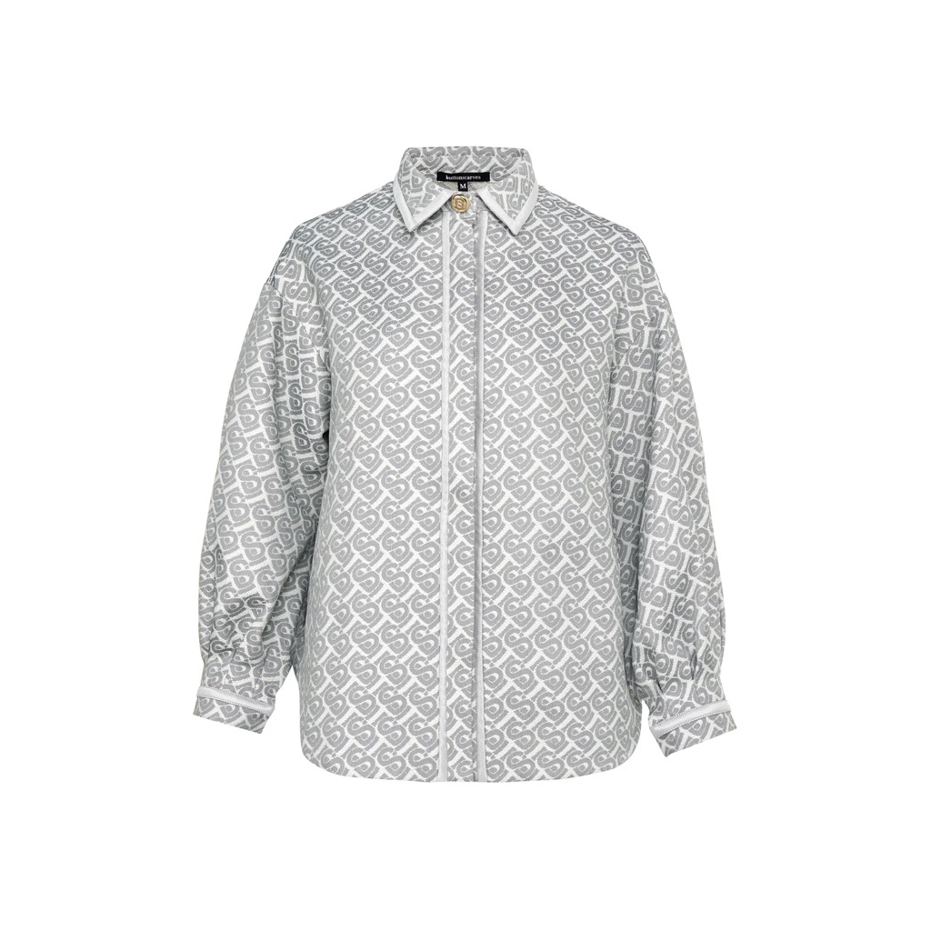 Buttonscarves Bimu Jacquard Puff Shirt - Grey