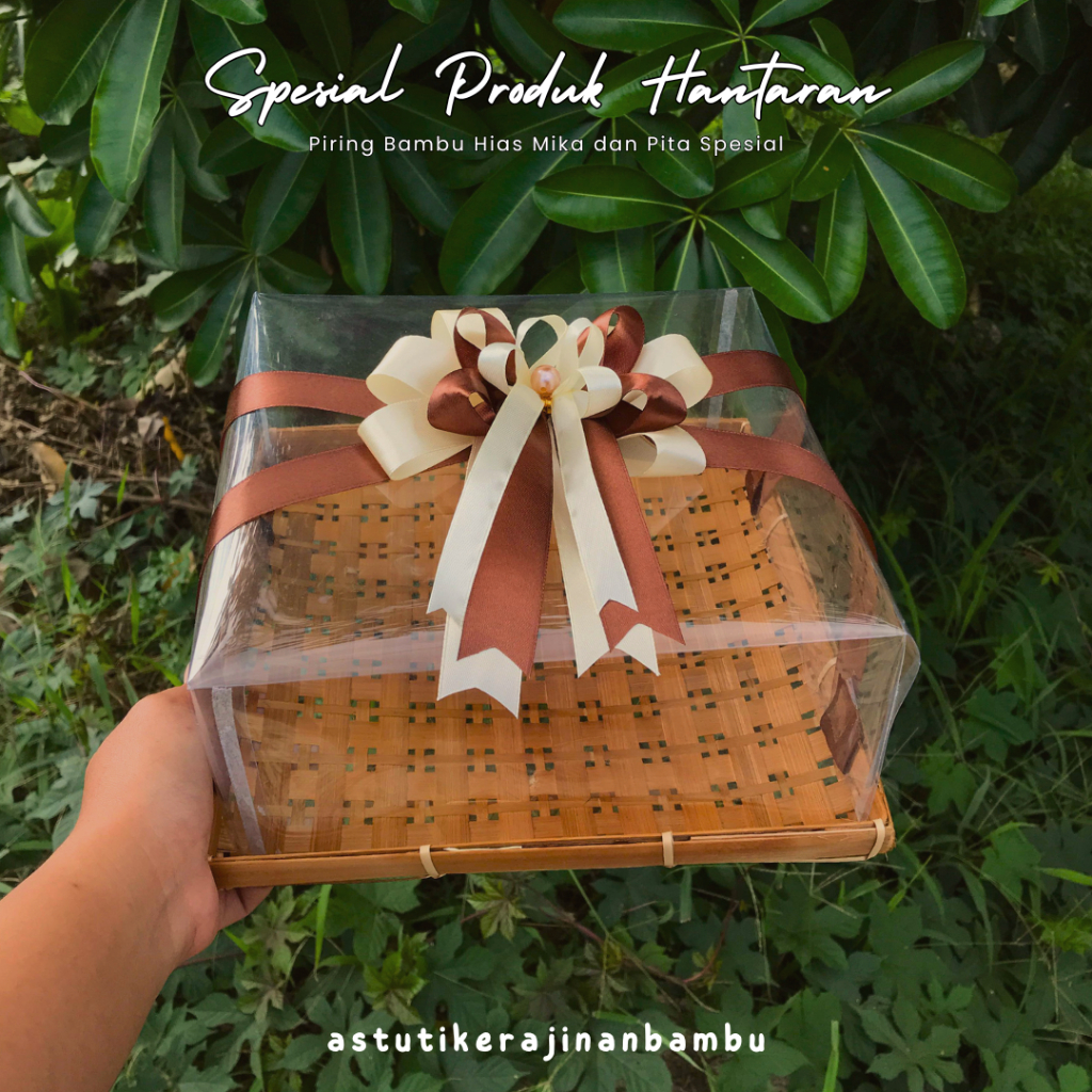 

Piring Bambu Termurah Free Pita Beragam Ukuran/hantaran nikah hampers murah parsel natal keranjang kue