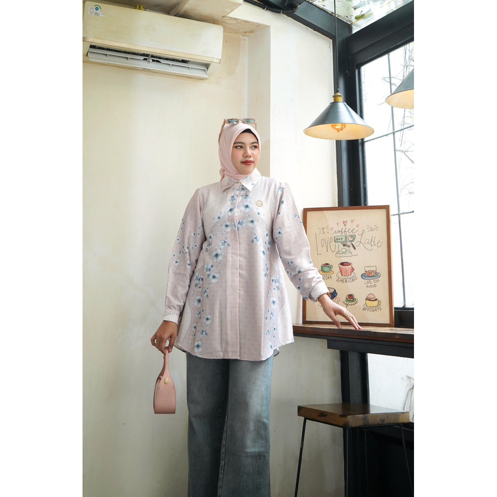 KEMEJA WANITA MUSLIMAH TERBARU NAFISHA BLOUSE TSHIRT COD BUTIK PREMIUM