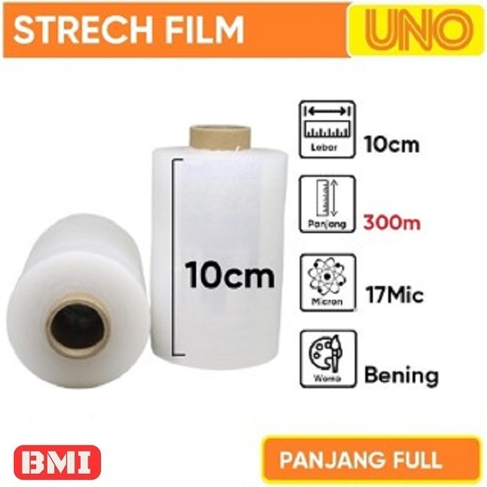 

Stretch Film OEM Plastik Wrapping Lebar 10 Cm Panjang 300 Meter Full 17 Micron