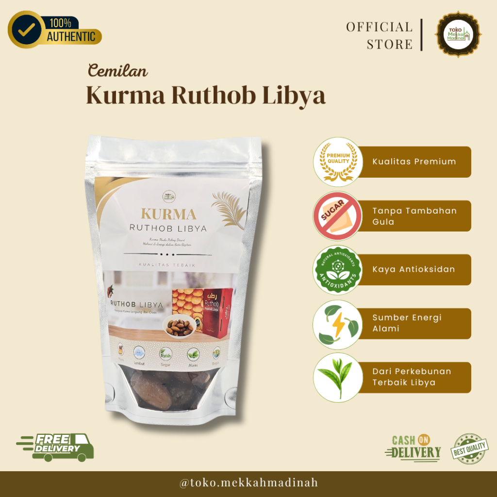 

Kurma Ruthob Libya 100gr Kemasan Pouch - Cemilan Premium Tanpa Gula