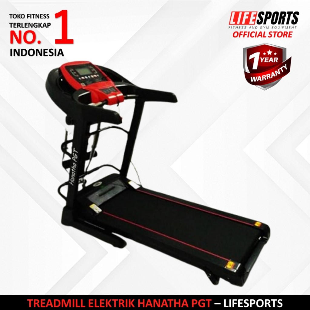 Lifesports - New Alat Olahraga Fitness Gym Walking Pad Treadmill Listrik Elektrik Hanatha PGT