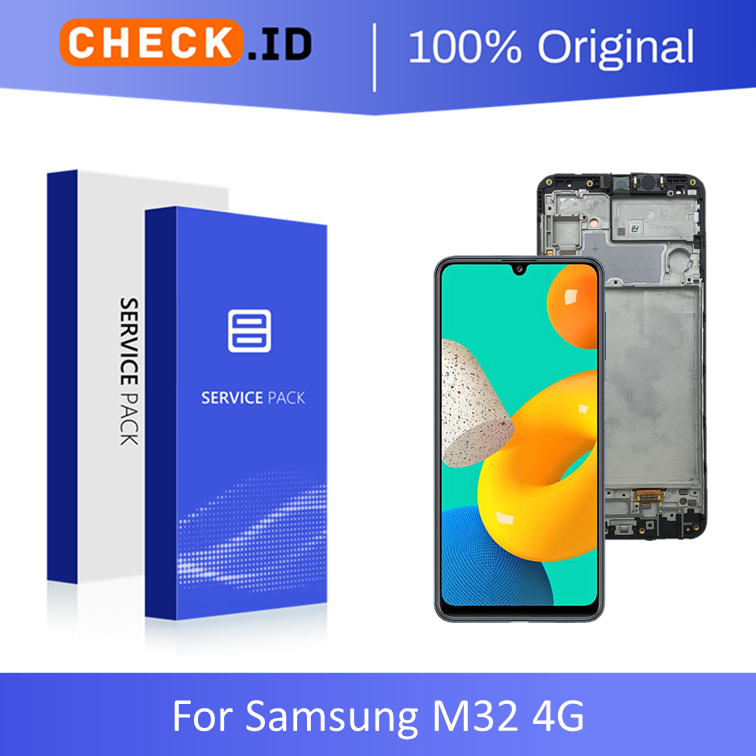 [ CHECK.ID ] AMOLED LCD + FRAME SAMSUNG M32 SM-M325 ORIGINAL