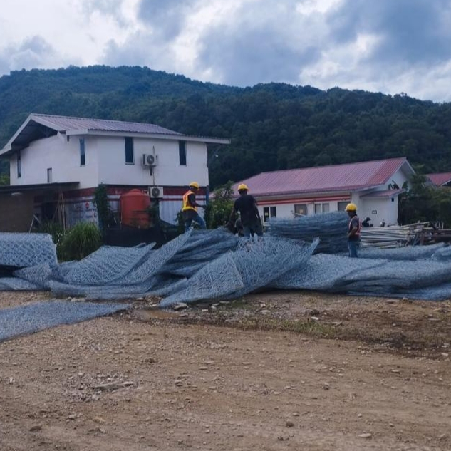 Bronjong, Kawat Bronjong, Bronjong Kawat Galvanis Ukuran 2 x 0.8 x 0.5 m Kawat 2.7 mm