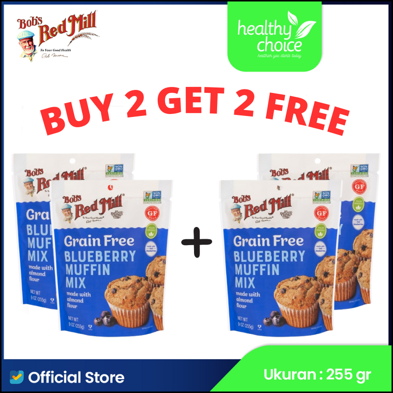 

BUY 2 GET 2 FREE Bob's Red Mill Grain Free Blueberry Muffin Mix 255 gr (Exp 07 December 2025)