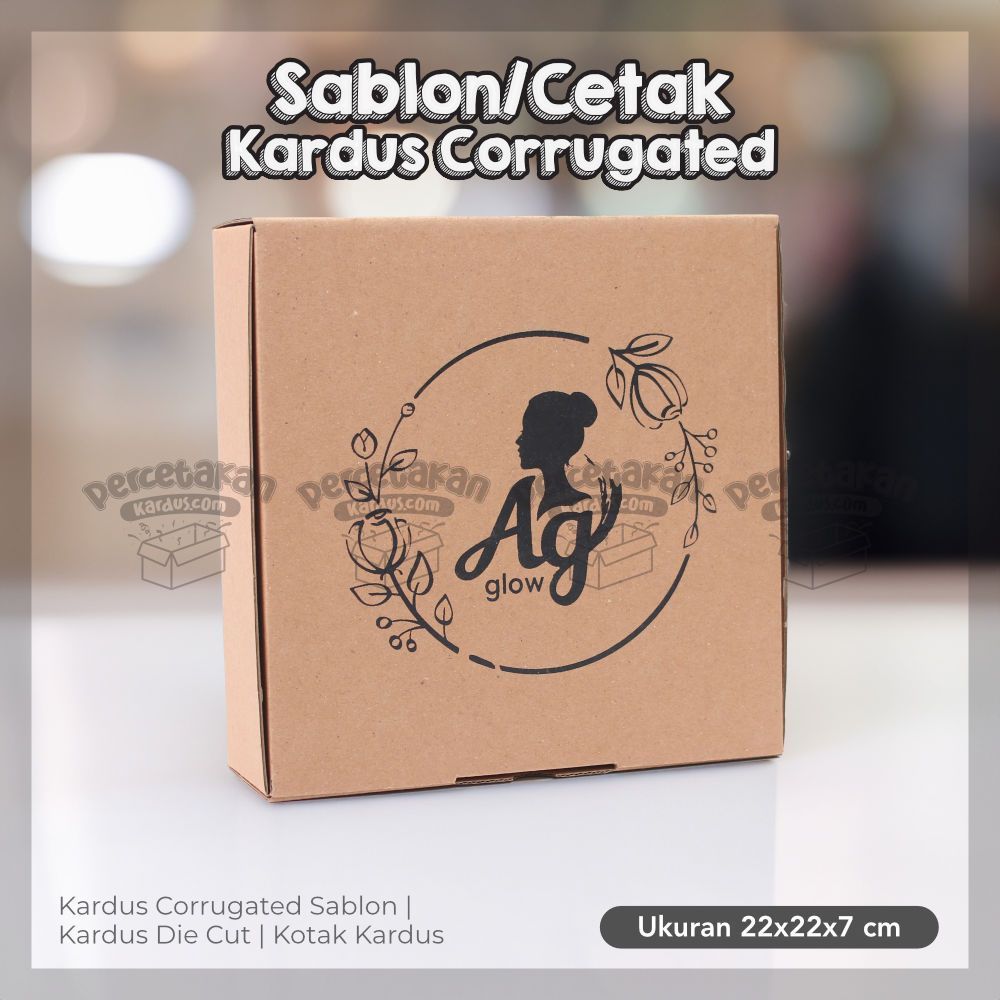 

Sablon / Cetak Kardus Corrugated 22x22x7 CM | Die Cut | Kotak Karton | Box Packing Souvenir Pizza