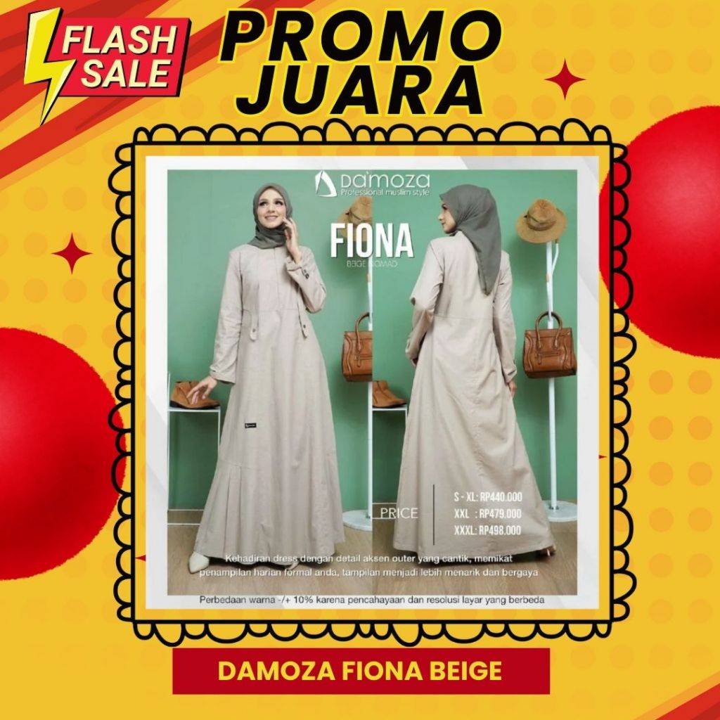 PROMO JUARA / GAMIS DAMOZA FIONA / GAMIS FIONA DAMOZA / FIONA BEIGE / GAMIS DAMOZA TERBARU / FIONA /