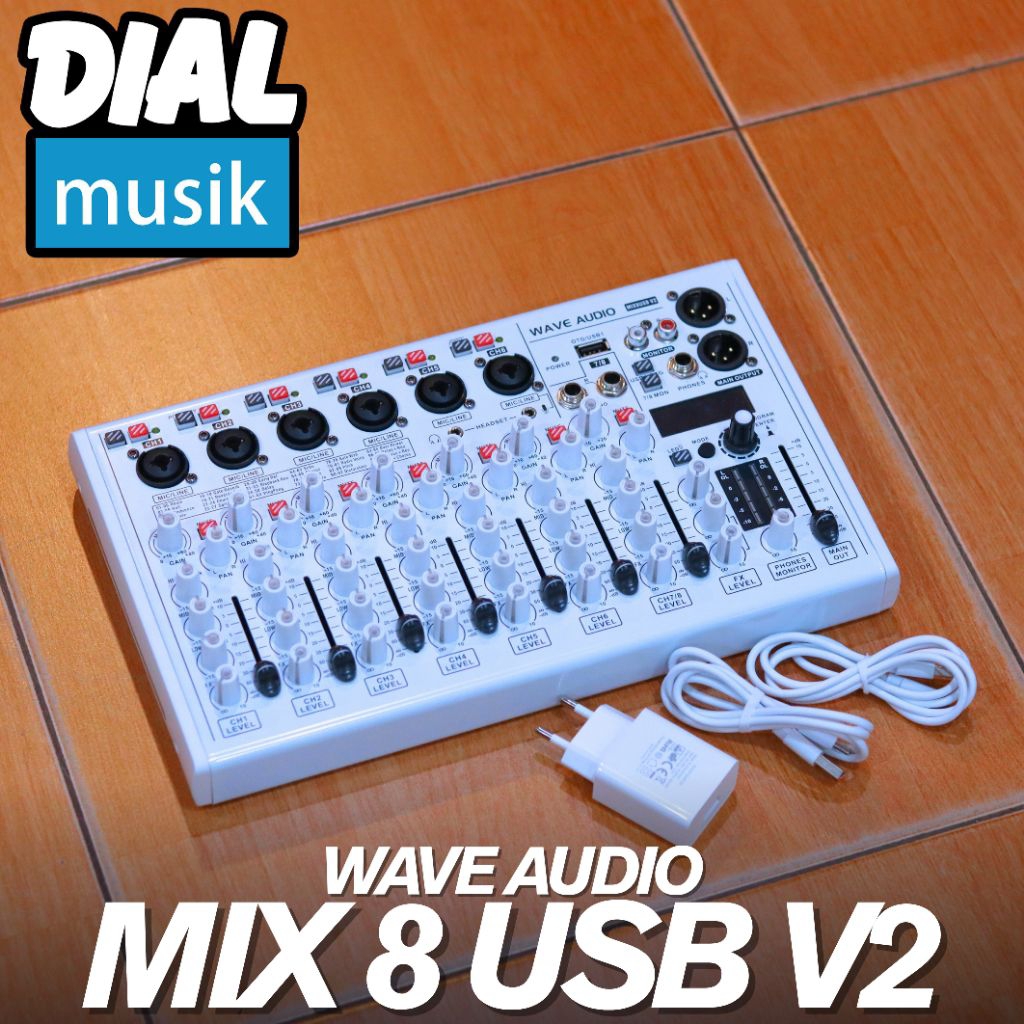 Wave Audio Mixer MIX8 USB V2 - Mixer Soundcard MIX 8 - 8 Channel Audio Mixer