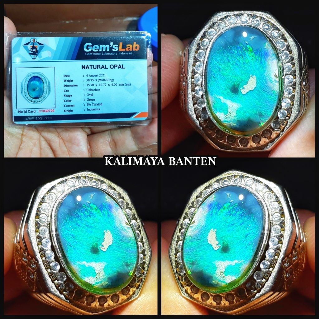 natural batu kalimaya opal banten super HQ + memo lab