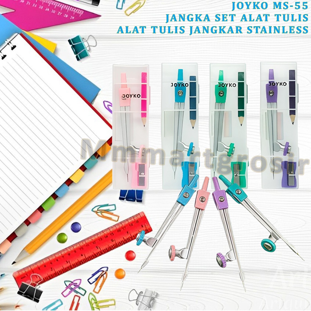 

Joyko / Jangka Set Alat Tulis / Alat Tulis Jangkar Busur Stainless / MS-55