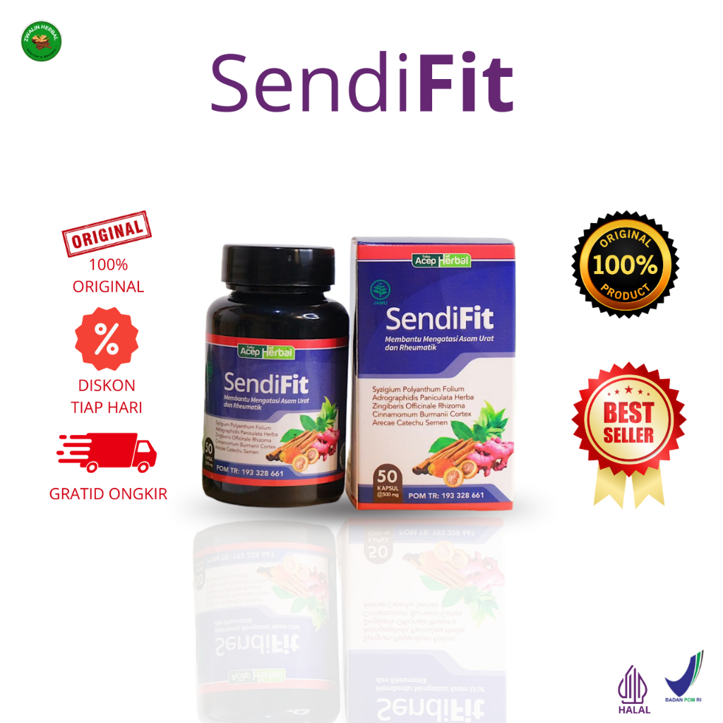 SendiFit Obat Herbal Nyeri Lutut - Nyeri Sendi - Kebas Kesemutan - Encok