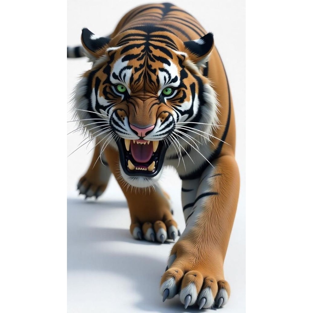 

stiker 3D harimau keren, size 15 x 18 cm, stiker print sudah cutting, anti air
