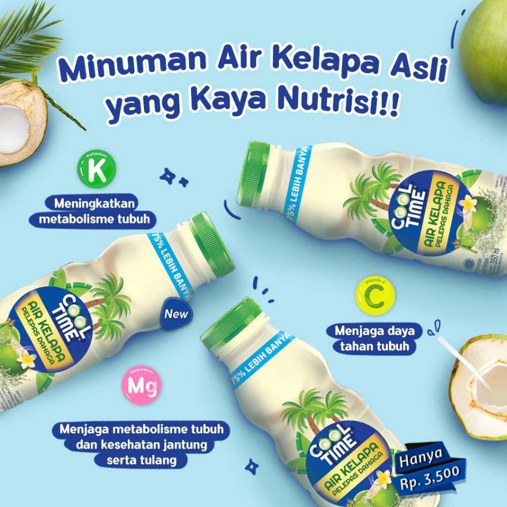 

Air Kelapa Cool Time 350mL isi (24 botol)