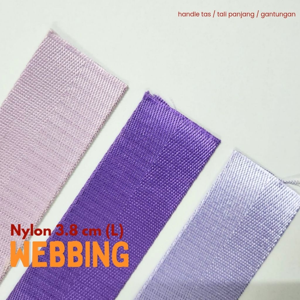 SJW ( L ) - Nylon Webbing 3.8 cm // Handle Tas Nylon Webbing Pastel // Bahan Tali Tas