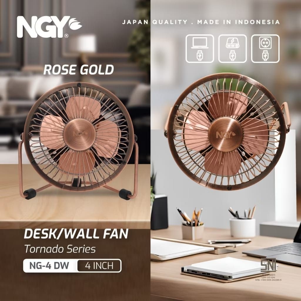 Kipas Angin Meja | Dinding NGY Desk/Wall Fan Tornado 4" NG-4 DW