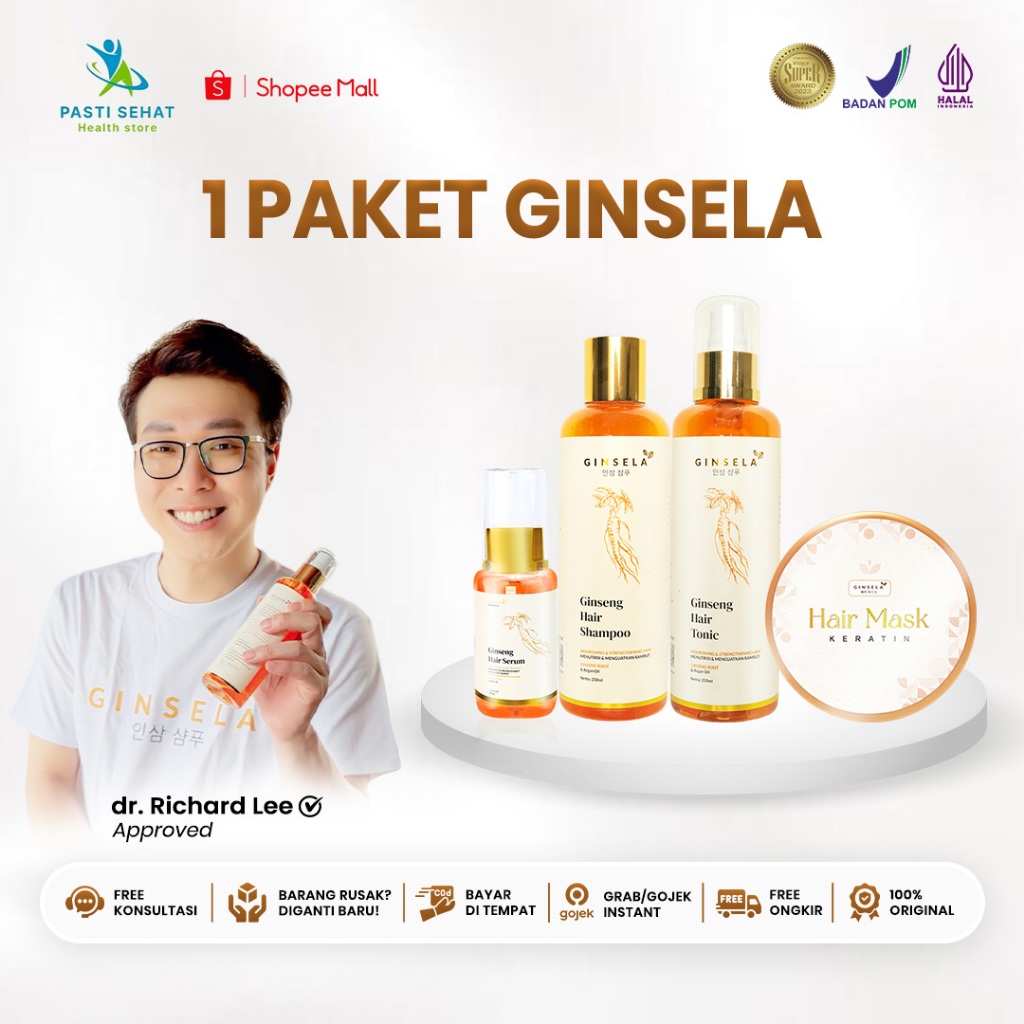 Ginsela Hair Tonic Penumbuh Rambut Alami Untuk Botak Parah Dengan Ginseng Korea Terbaik