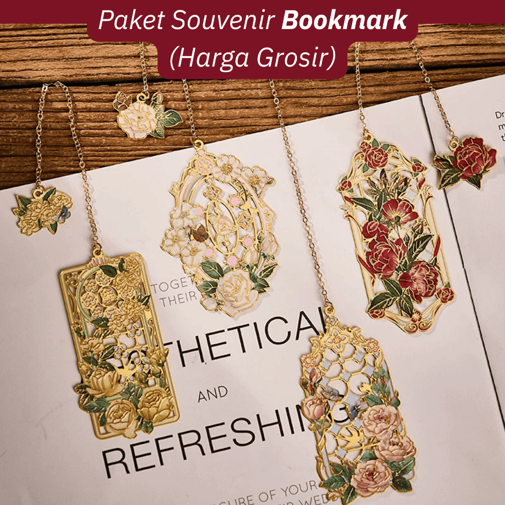 

PAKET 12 Pcs Bookmark SPECIALVORYU Pembatas Buku Logam Bookmark Flower OG Series