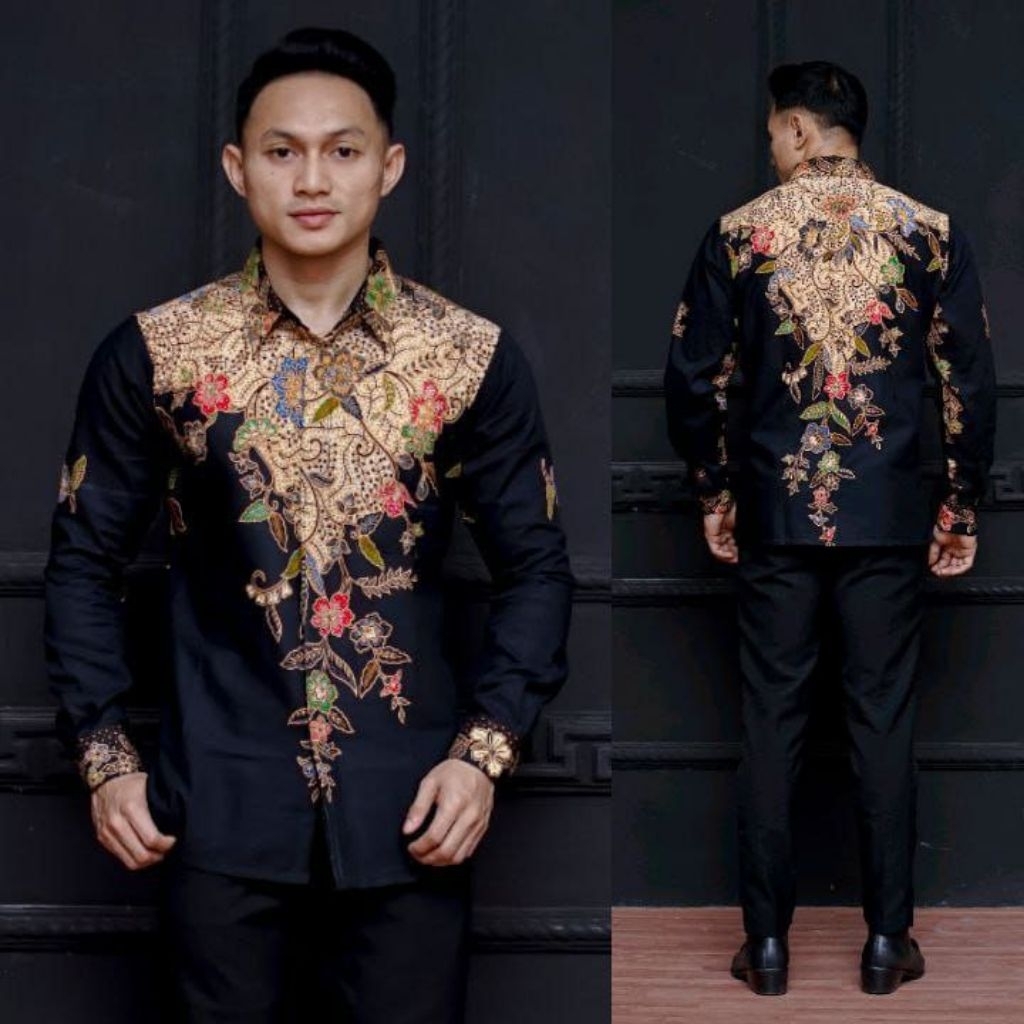 Kemeja batik premium motif cibulan full kancing sepan size S-jumbo