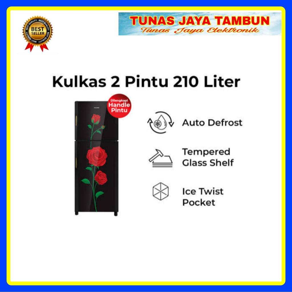 KULKAS POLYTRON PRM 21 DRX / KULKAS POLYTRON 2 PINTU 210 LITER / KULKAS POLYTRON PRM 21 CRX