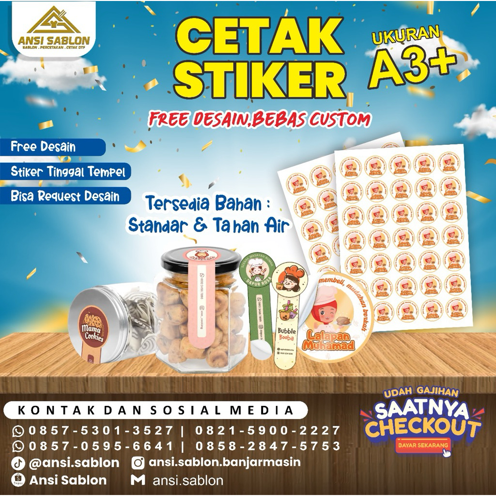 

Stiker Vyinil Anti Air A3, Murah,Free Desain