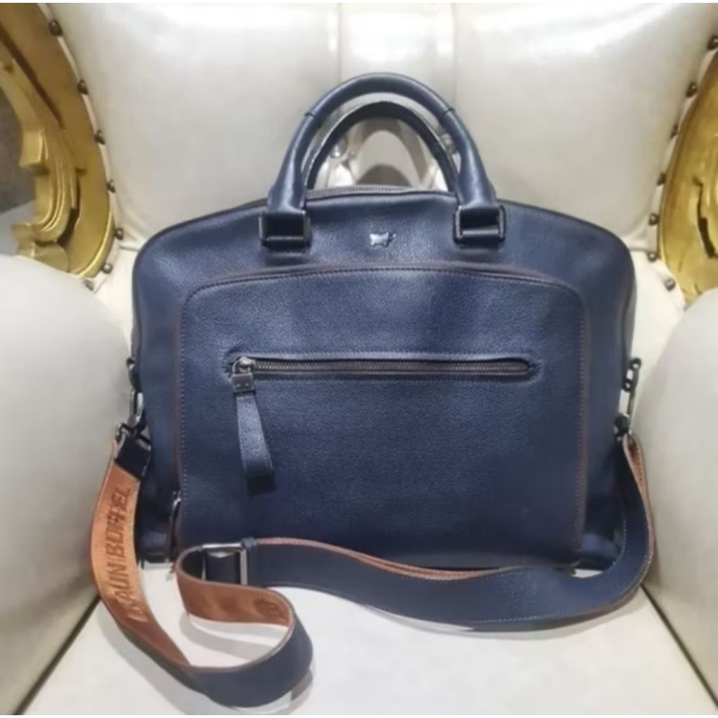 Tas kantor Briefcase Braun buffel preloved bekas pemakaian pribadi