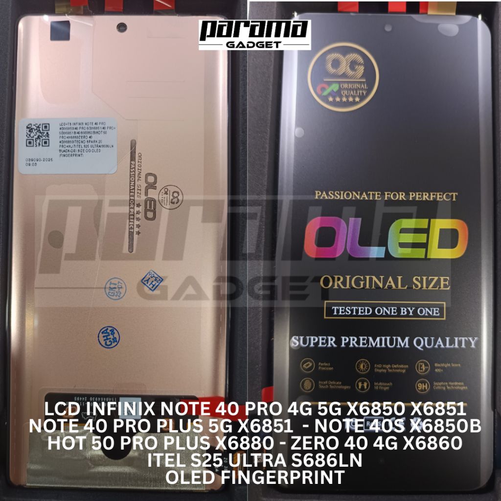 LCD INFINIX NOTE 40 PRO 4G 5G X6850 X6851 NOTE 40 PRO PLUS X6851B NOTE 40S X6850B HOT 50 PRO PLUS X6