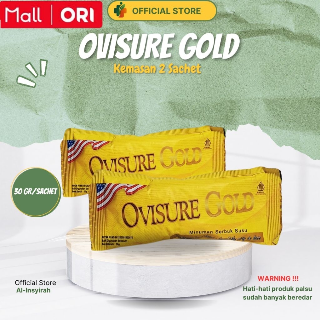 

2 Sachet Ovisure Gold Milk - Susu Ovisure Gold Sachet 30 gr - Susu Asam Urat Nyeri Sendi