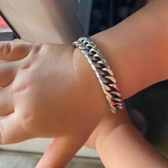 GELANG ANAK RANTAI TEMBAGA LAPIS EMAS PUTIH24K 10GR FREE SURATNYA