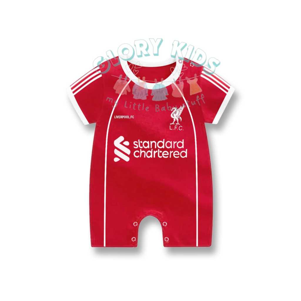 (COD) Romper Bola Bayi Liverpool / Jumper Celana Baby / Club Bola Jersey Baby Custom Nama + Nomor Pu
