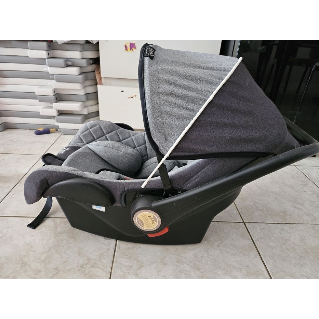 Pliko 2Go carseat abu grey PK02B baby car seat w canopy / kursi makan baby baby chair white