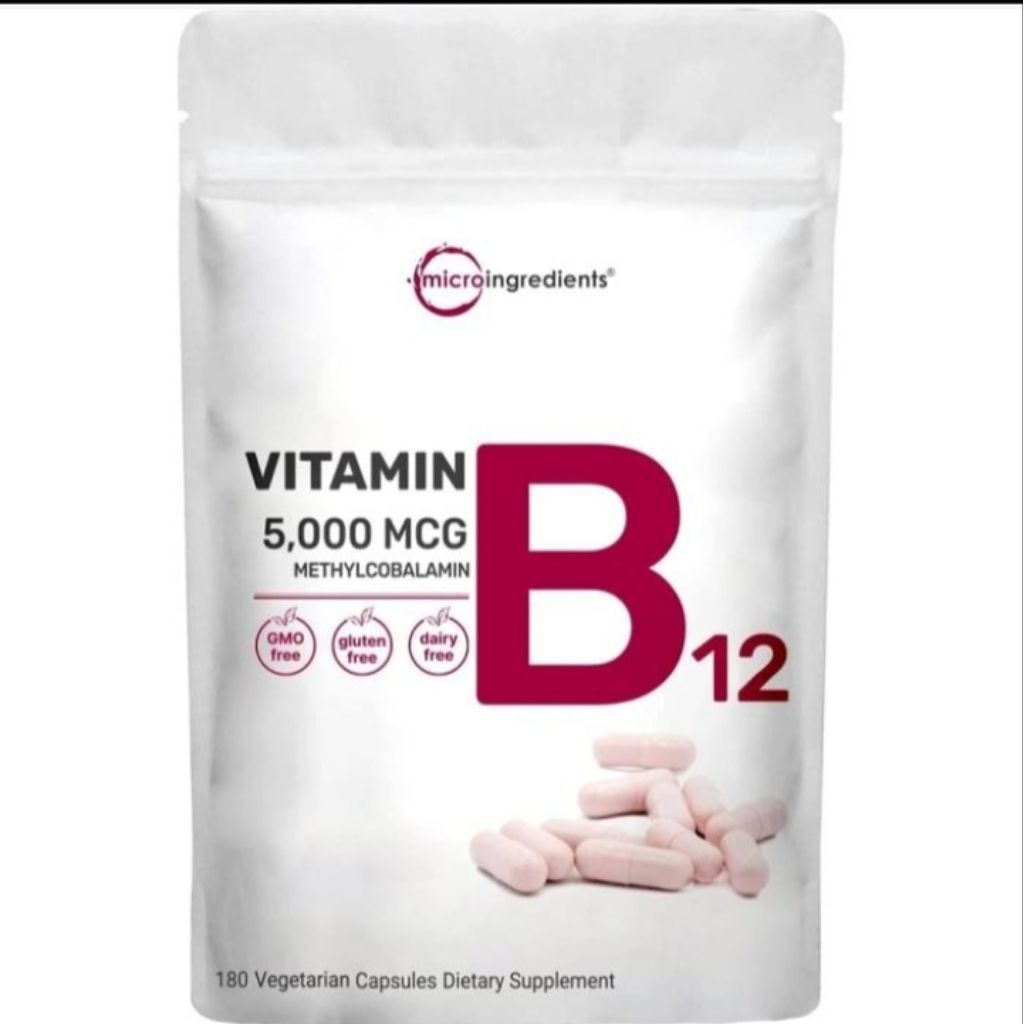 MicroIngredients Vitamin B12 Methylcobalamin Supplement 5000 mcg