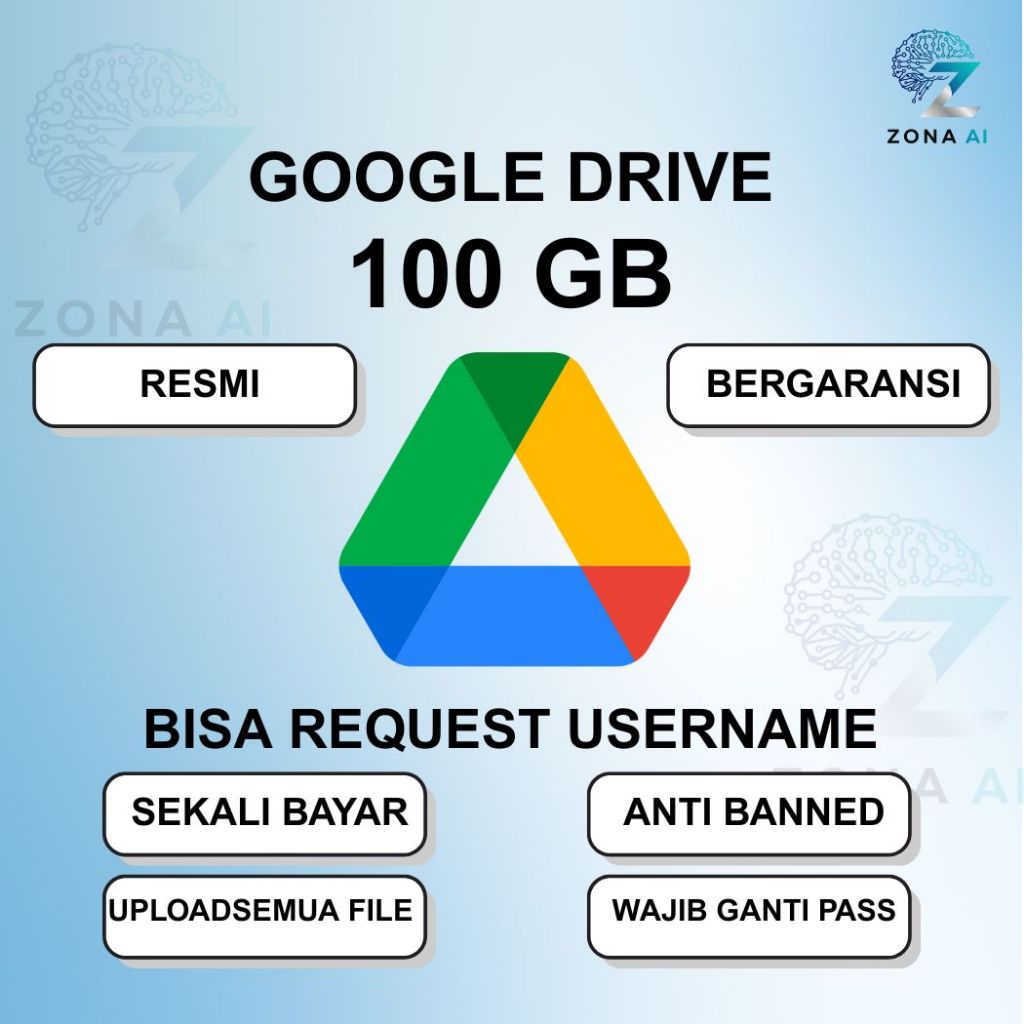 GDrive [ Private Kapasitas ] 100GB - Bergaransi Resmi