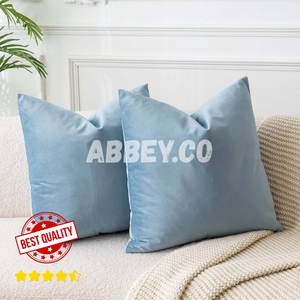 Blue ice-Sarung Bantal Sofa Suede 35x35 35x50 40x40 45x45 50x50 60x60 Bahan Premium Lembut dan tebal
