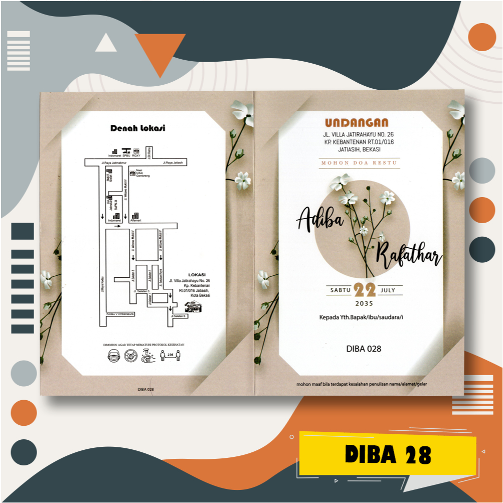 

Udangan Murah Diba 028 Blangko plus Cetak