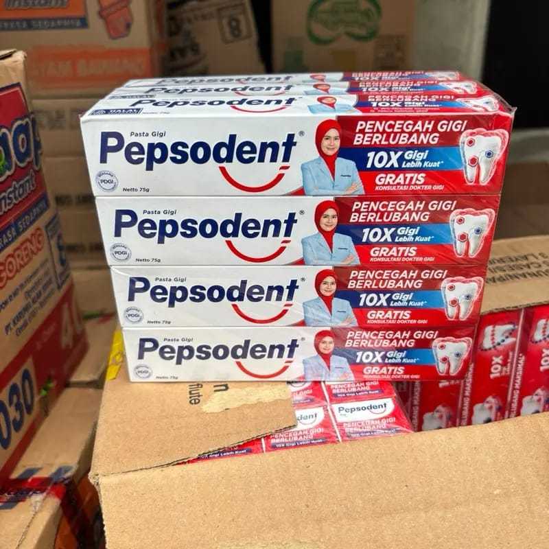 Paket 1Karton Pepsodent Pasta Gigi 75gr Anti Berlubang